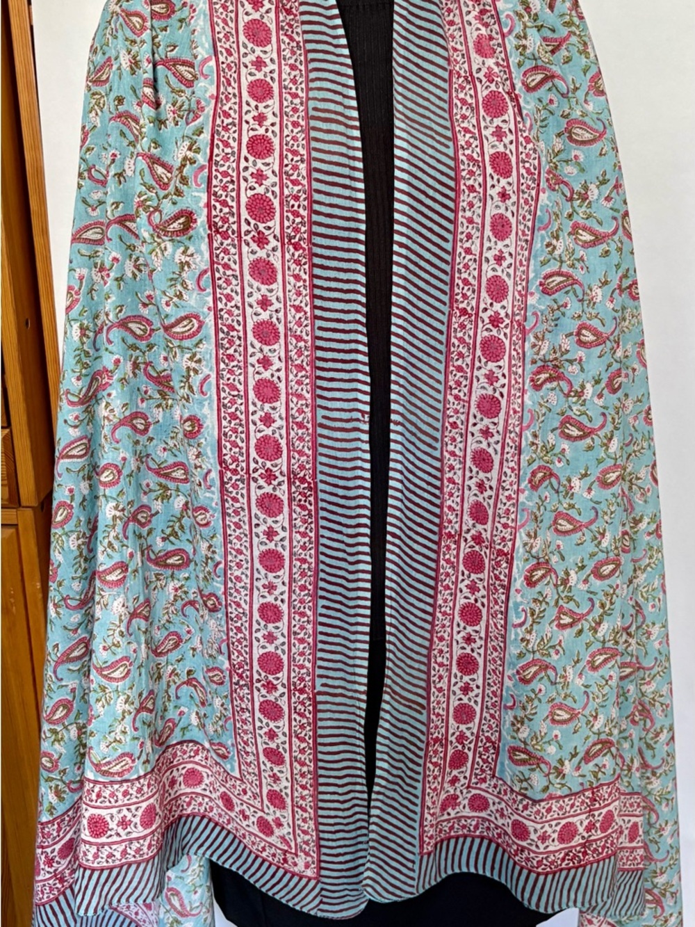 Pink and Blue Paisley Beach Sarong - Picture 5 of 5
